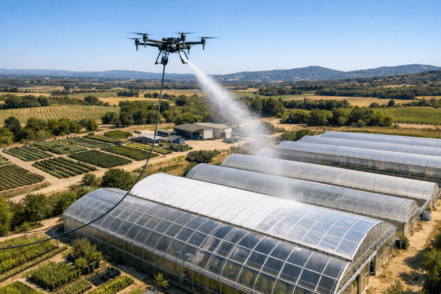 Blanchiment de serres agricoles